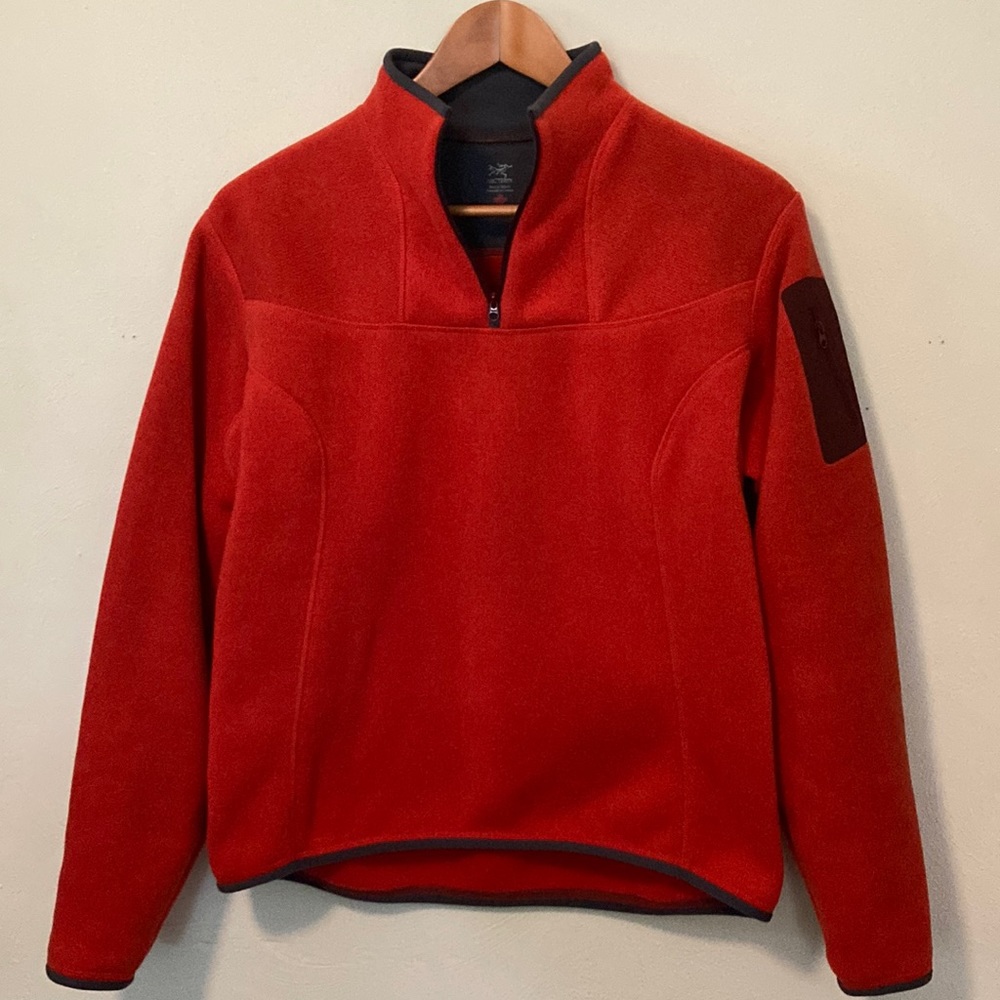 Arc’Teryx womens pullover Size L Burnt Orange gray trim- never worn, NWOT
